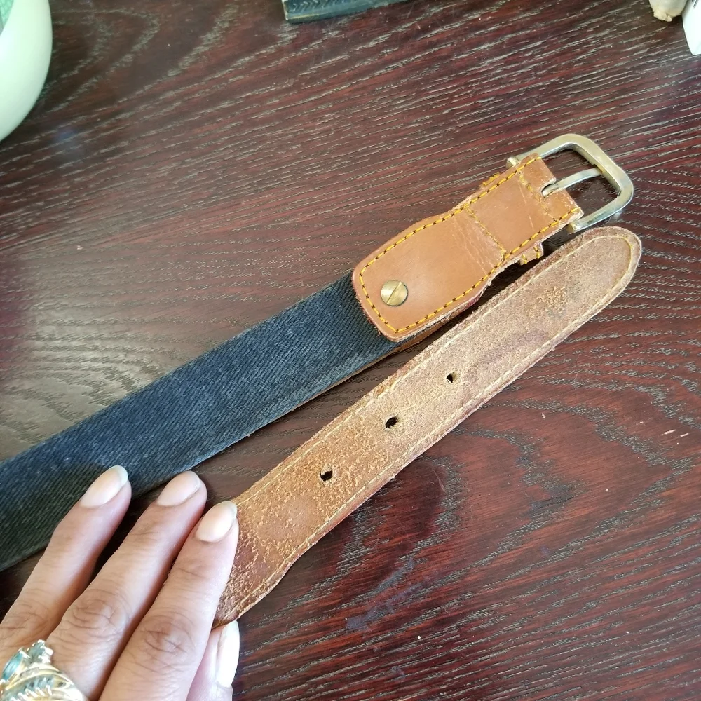 Vintage Rare Gucci Accessory Collection leather canvas belt small - Picture 5 of 8